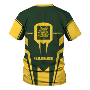 Railspirit Personalized New York, New Haven and Hartford Railroad T-Shirt Custom Year Railroader New Haven Railroad Shirt Gift Idea For Train Lover