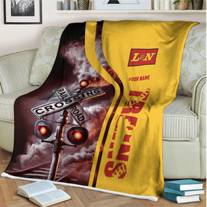 Railspirit Personalized Louisville and Nashville Railroad Blanket Railroad Crossing Sign L&N Blanket All Over Print
