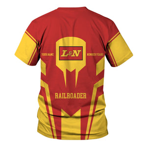 Railspirit Personalized Louisville and Nashville Railroad T-Shirt Custom Year Railroader L&N Shirt Gift Idea For Train Lover