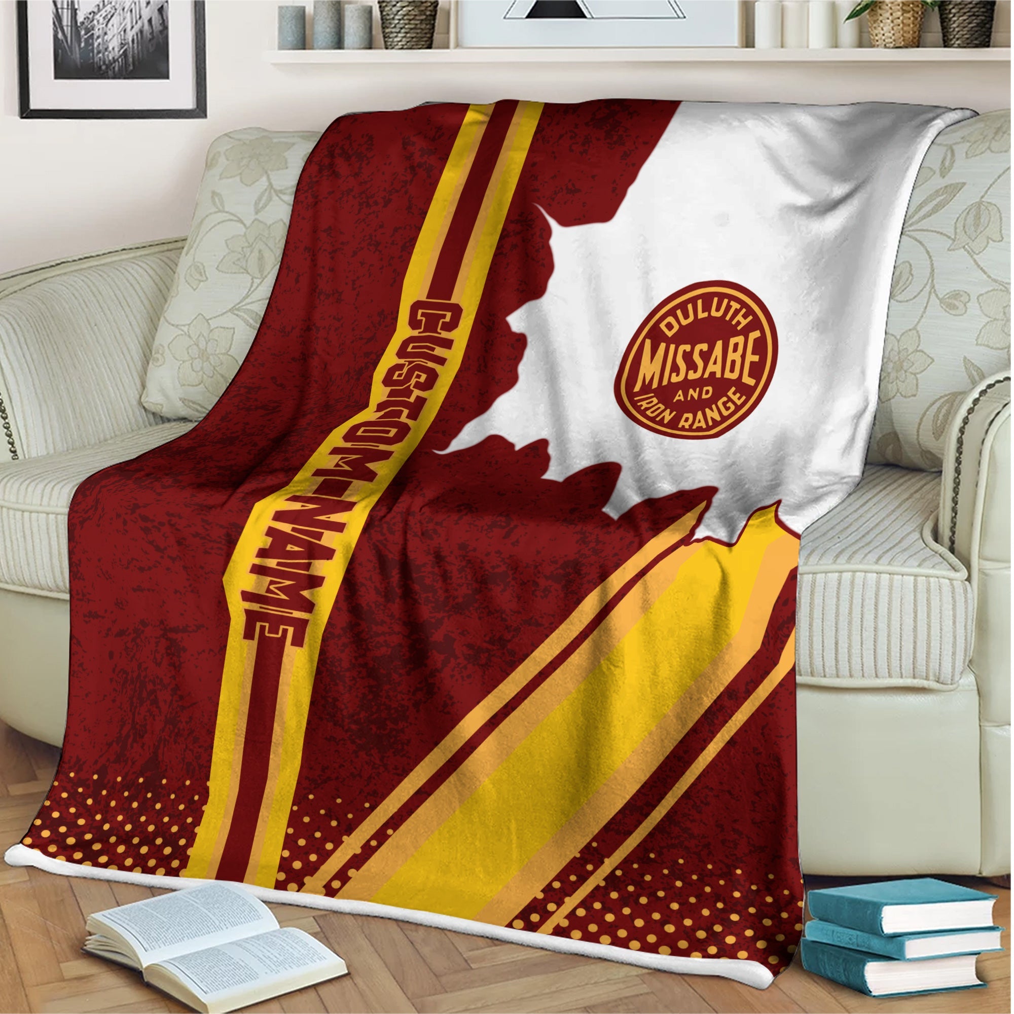 Railspirit Personalized Duluth, Missabe, & Iron Range Railroad Blanket Vintage All Over Printed Blanket