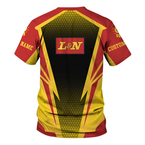 Railspirit Personalized Louisville and Nashville Railroad T-Shirt Lightning Graphic Style L&N Shirt Gift Idea For Train Lover