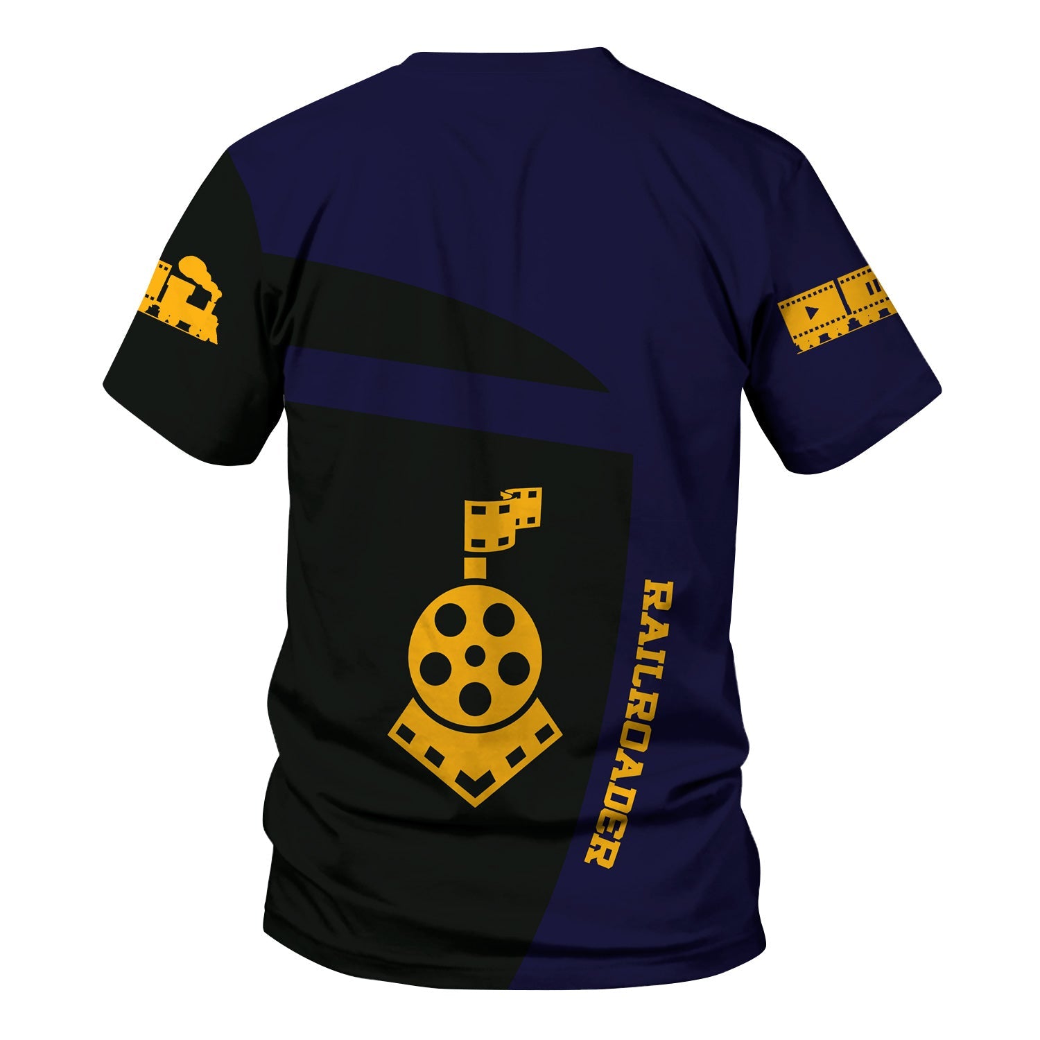 Railspirit Personalized Chesapeake and Ohio Railway T-Shirt All Aboard Steam Train Movie Projector Style C&O Shirt