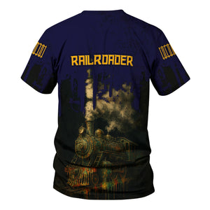 Railspirit Personalized Chesapeake and Ohio Railway T-Shirt Vintage Train Art Style C&O Shirt For Locomotive Fans