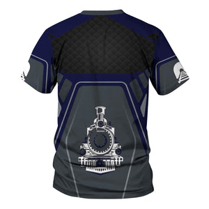 Railspirit Personalized Chesapeake and Ohio Railway T-Shirt Steam Locomotive Engine Graphic C&O Train Shirt All Over Print