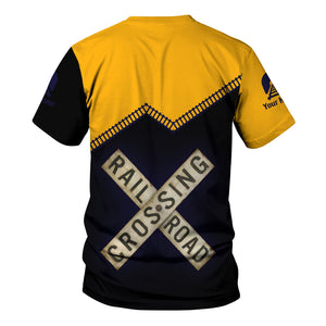 Railspirit Personalized Chesapeake and Ohio Railway T Shirt Railroad Crossing Printed Train Track Shirt