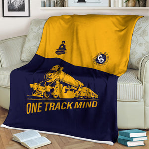 Railspirit Personalized Chesapeake and Ohio Railway Blanket One Track Mind C&O Train Blanket Gift Idea For Train Lover