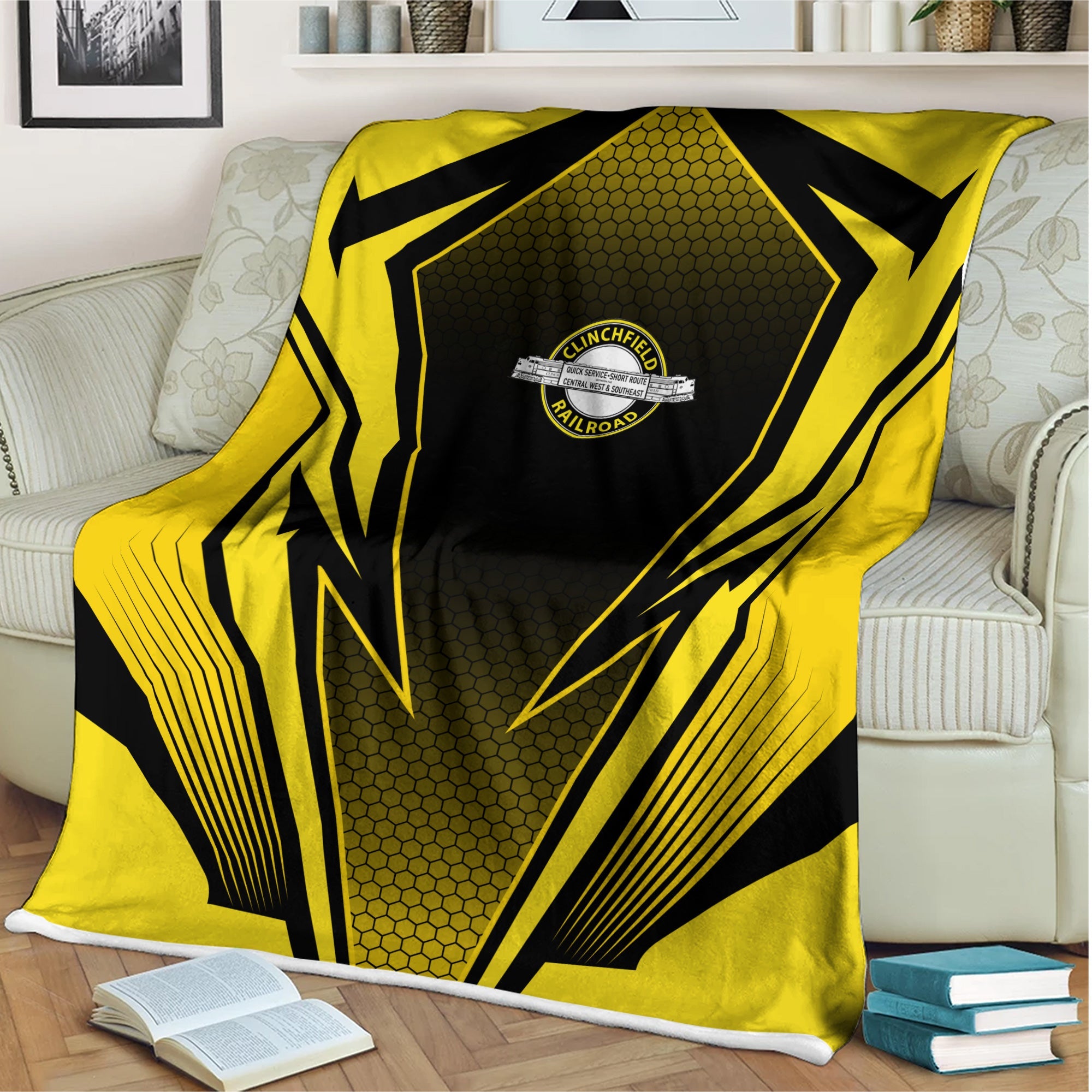 Railspirit Clinchfield Railroad Blanket Lightning Graphic Style Blanket Gift Idea For Train Lover