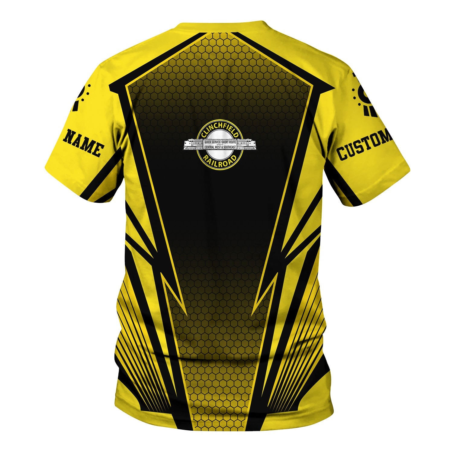 Railspirit Personalized Clinchfield Railroad T-Shirt Lightning Graphic Style Shirt Gift Idea For Train Lover