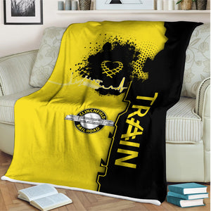 Railspirit Clinchfield Railroad Blanket Engine Heartbeat and Track Love Style Blanket Gift Idea For Train Lovers