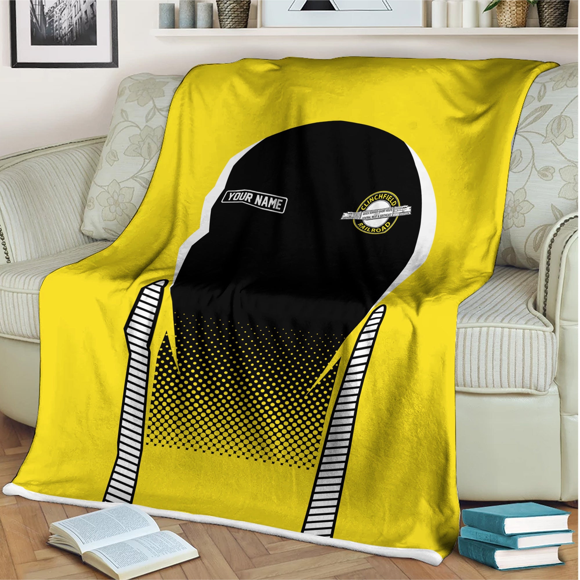 Railspirit Personalized Clinchfield Railroad Blanket Train Blanket Gift Idea For Train Lover