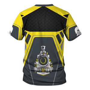 Railspirit Personalized Clinchfield Railroad T-Shirt Steam Locomotive Engine Graphic Train Shirt All Over Print