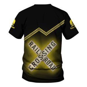 Railspirit Personalized Clinchfield Railroad T Shirt Railroad Crossing Printed Train Track Shirt