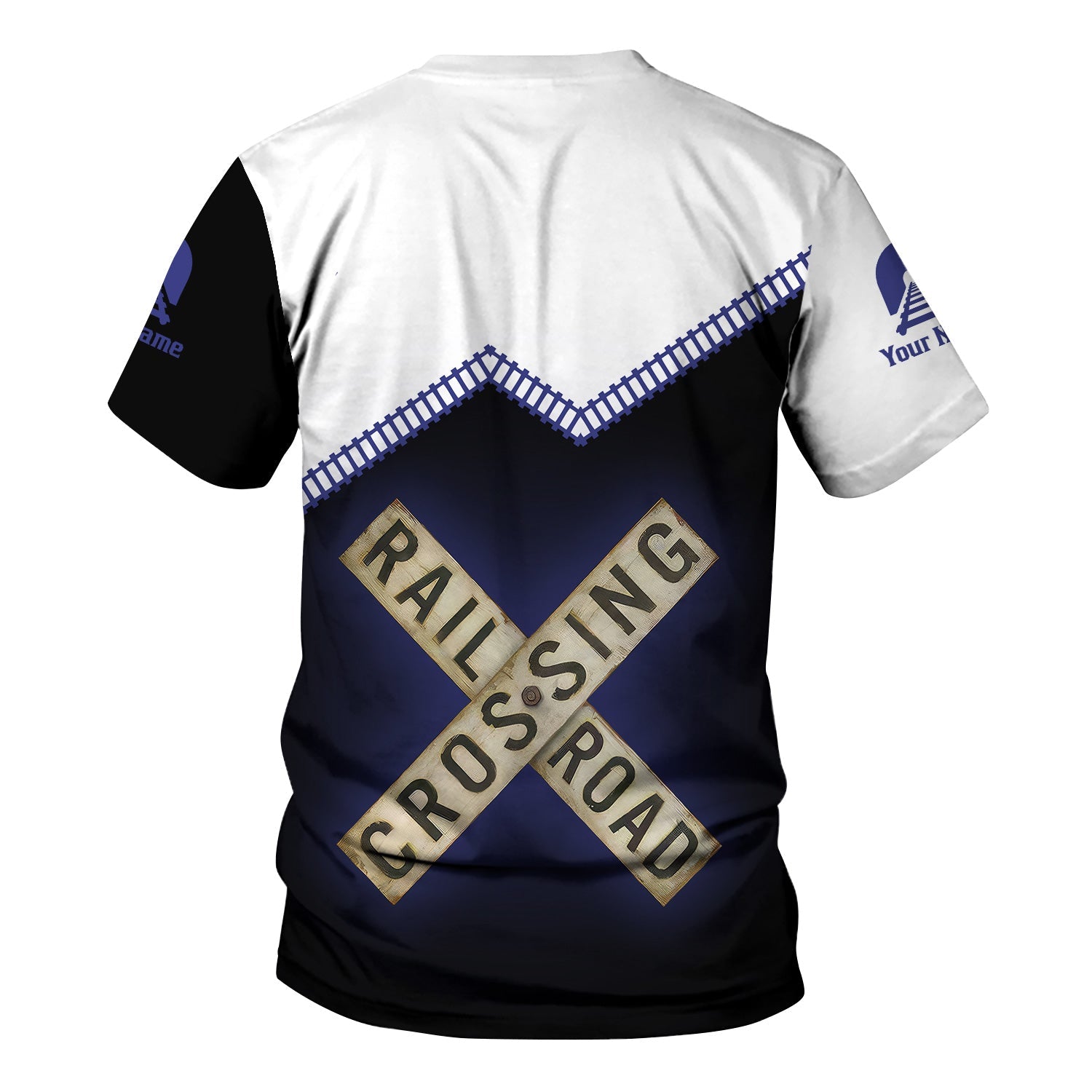 Railspirit Personalized New York, Chicago and St. Louis Railroad T Shirt Railroad Crossing Printed Train Track Shirt