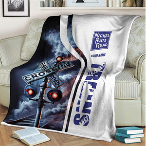 Railspirit Personalized New York, Chicago and St. Louis Railroad Blanket Railroad Crossing Sign Nickel Plate Road Blanket All Over Print