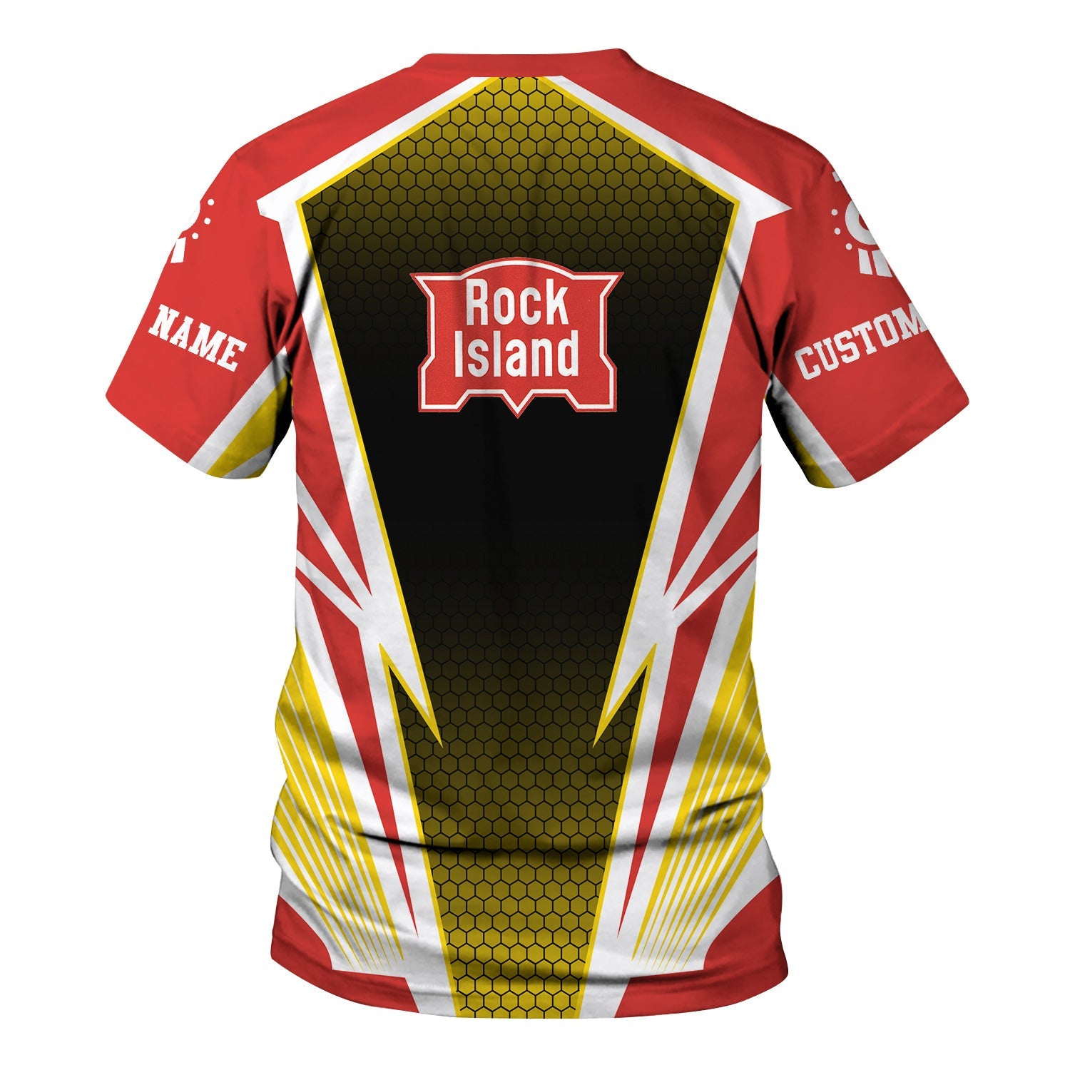 Railspirit Personalized Chicago, Rock Island and Pacific Railroad T-Shirt Lightning Graphic Style Rock Island Railroad Shirt Gift Idea For Train Lover