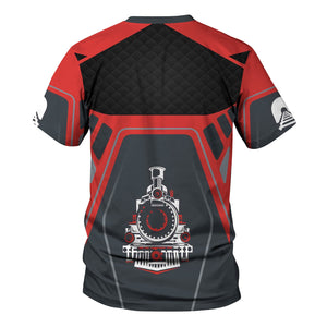 Railspirit Personalized Chicago, Rock Island and Pacific Railroad T-Shirt Steam Locomotive Engine Graphic Rock Island Railroad Train Shirt