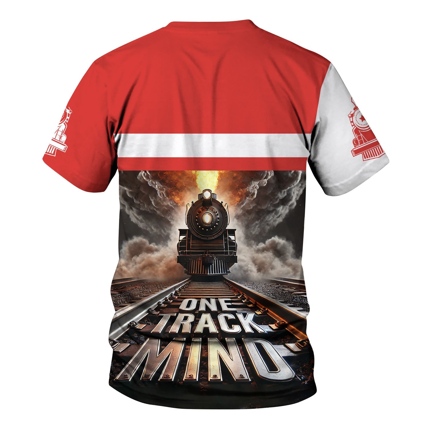 Railspirit Personalized Chicago, Rock Island and Pacific Railroad T Shirt One Track Mind Rock Island Railroad Train Printed Shirt