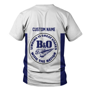Railspirit Custom Name B&O Great States Railroad T Shirt Yes I Need All Those Train Printed Shirt