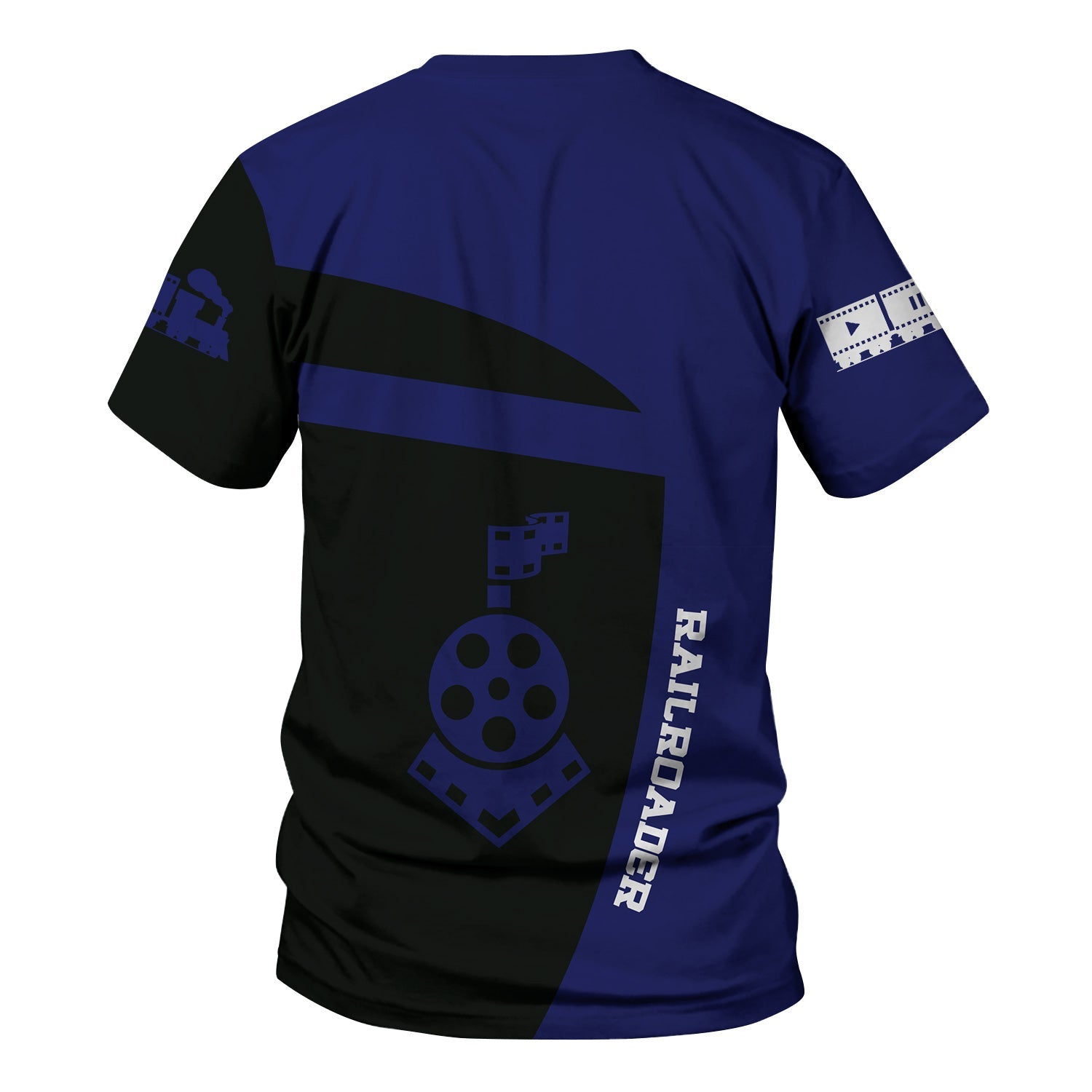 Railspirit Personalized B&O Great States Railroad T-Shirt All Aboard Steam Train Movie Projector Style Shirt