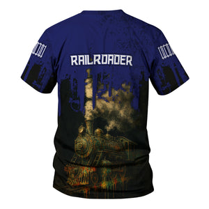 Railspirit Personalized B&O Great States Railroad T-Shirt Vintage Train Art Style Shirt For Locomotive Fans