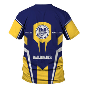 Railspirit Personalized B&O Great States Railroad T-Shirt Custom Year Railroader Shirt Gift Idea For Train Lover