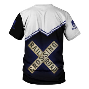 Railspirit Personalized B&O Great States Railroad T Shirt Railroad Crossing Printed Train Track Shirt