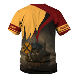 Railspirit Personalized Duluth, Missabe, & Iron Range Railroad T-Shirt Angry Train Shirt Gift Idea For Train Lover