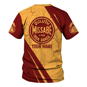 Railspirit Personalized Duluth, Missabe, & Iron Range Railroad T-Shirt Crackle Texture Style Shirt For Trackhead