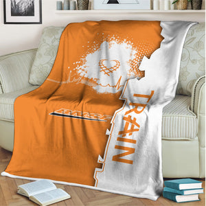Railspirit BNSF Railway Blanket Engine Heartbeat and Track Love Style Blanket Gift Idea For Train Lovers