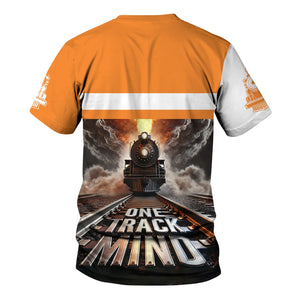 Railspirit Personalized BNSF Railway T Shirt One Track Mind Train Printed Shirt