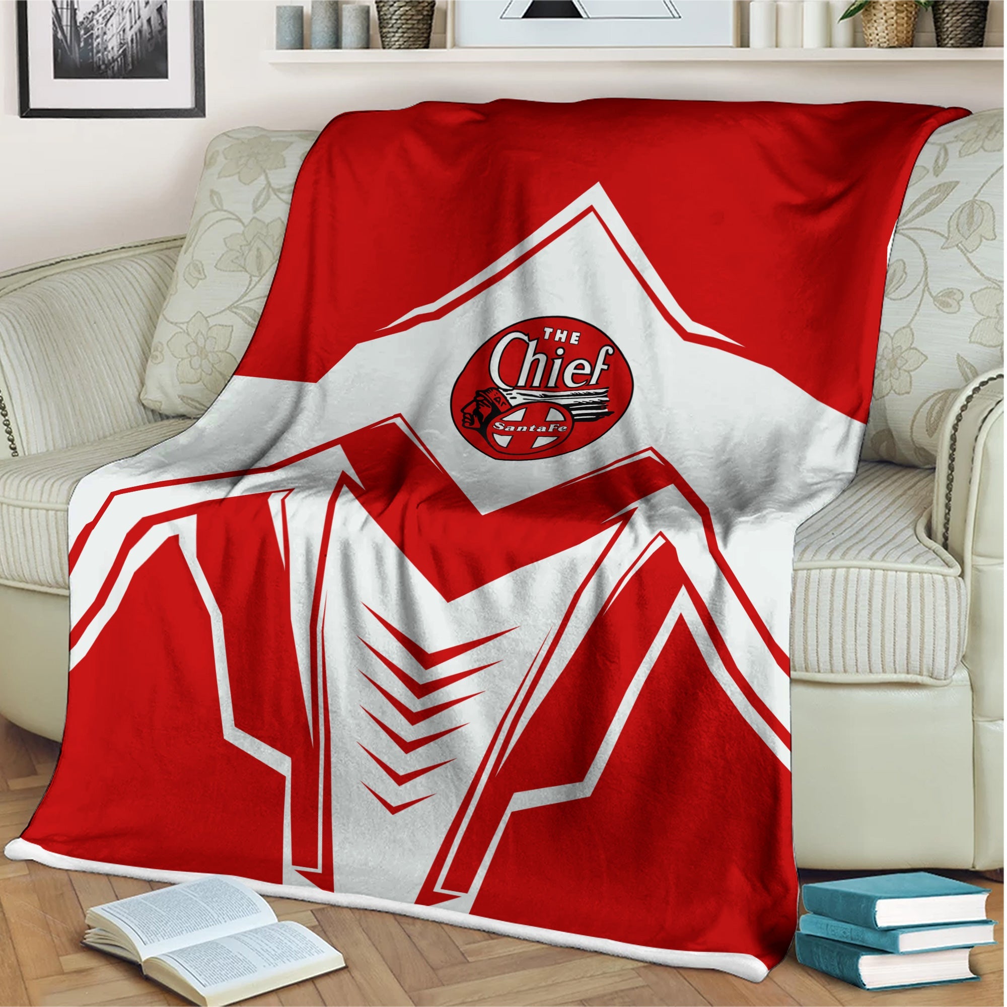 Railspirit The Chief Santa Fe Railroad Blanket Railway Trainspotter Style Blanket Gift Idea For Foamers