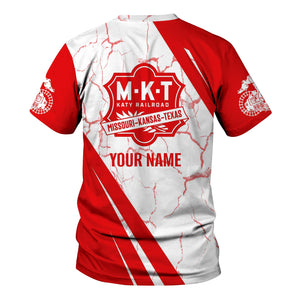 Railspirit Personalized Katy Railroad T-Shirt Crackle Texture Style Shirt For Trackhead