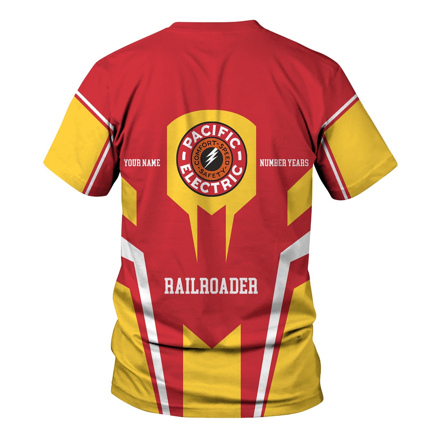 Railspirit Personalized Pacific Electric Railroad T-Shirt Custom Year Railroader Shirt Gift Idea For Train Lover