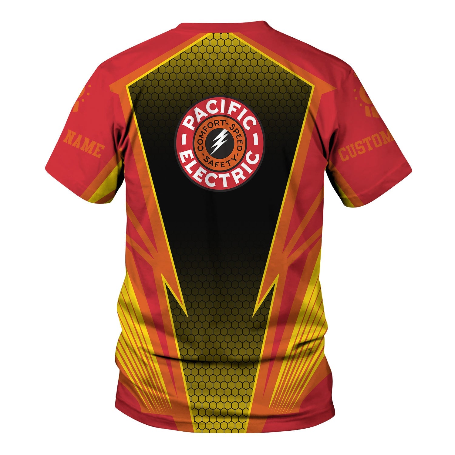 Railspirit Personalized Pacific Electric Railroad T-Shirt Lightning Graphic Style Shirt Gift Idea For Train Lover