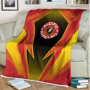 Railspirit Pacific Electric Railroad Blanket Lightning Graphic Style Blanket Gift Idea For Train Lover