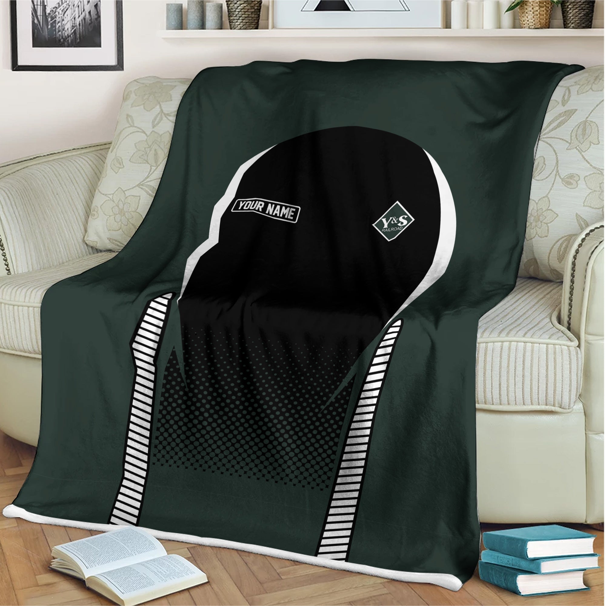 Railspirit Personalized Youngstown & Southern Railroad Blanket Train Blanket Gift Idea For Train Lover