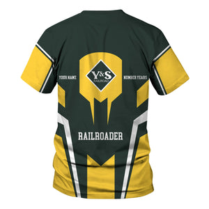 Railspirit Personalized Youngstown & Southern Railroad T-Shirt Custom Year Railroader Shirt Gift Idea For Train Lover