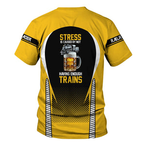 Railspirit Personalized Richmond, Fredericksburg And Potomac Railroad T Shirt Stress Is Caused By Not Having Enough Trains Shirt All Over Print