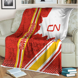 Railspirit Personalized Canadian National Railroad Blanket Vintage All Over Printed Blanket