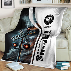 Railspirit Personalized Detroit Toledo And Ironton Railroad Blanket Railroad Crossing Sign Blanket All Over Print