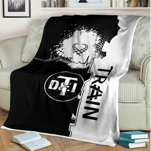 Railspirit Detroit Toledo And Ironton Railroad Blanket Engine Heartbeat and Track Love Style Blanket Gift Idea For Train Lovers