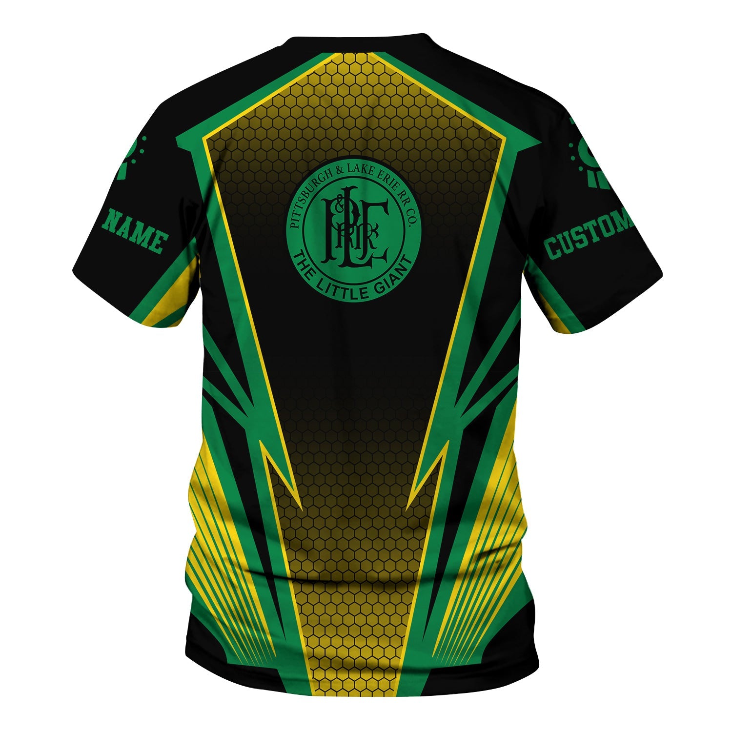 Railspirit Personalized Pittsburgh And Lake Erie Railroad T-Shirt Lightning Graphic Style Shirt Gift Idea For Train Lover