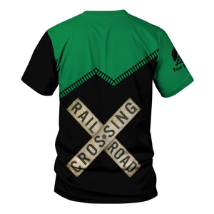 Railspirit Personalized Pittsburgh And Lake Erie Railroad T Shirt Railroad Crossing Printed Train Track Shirt