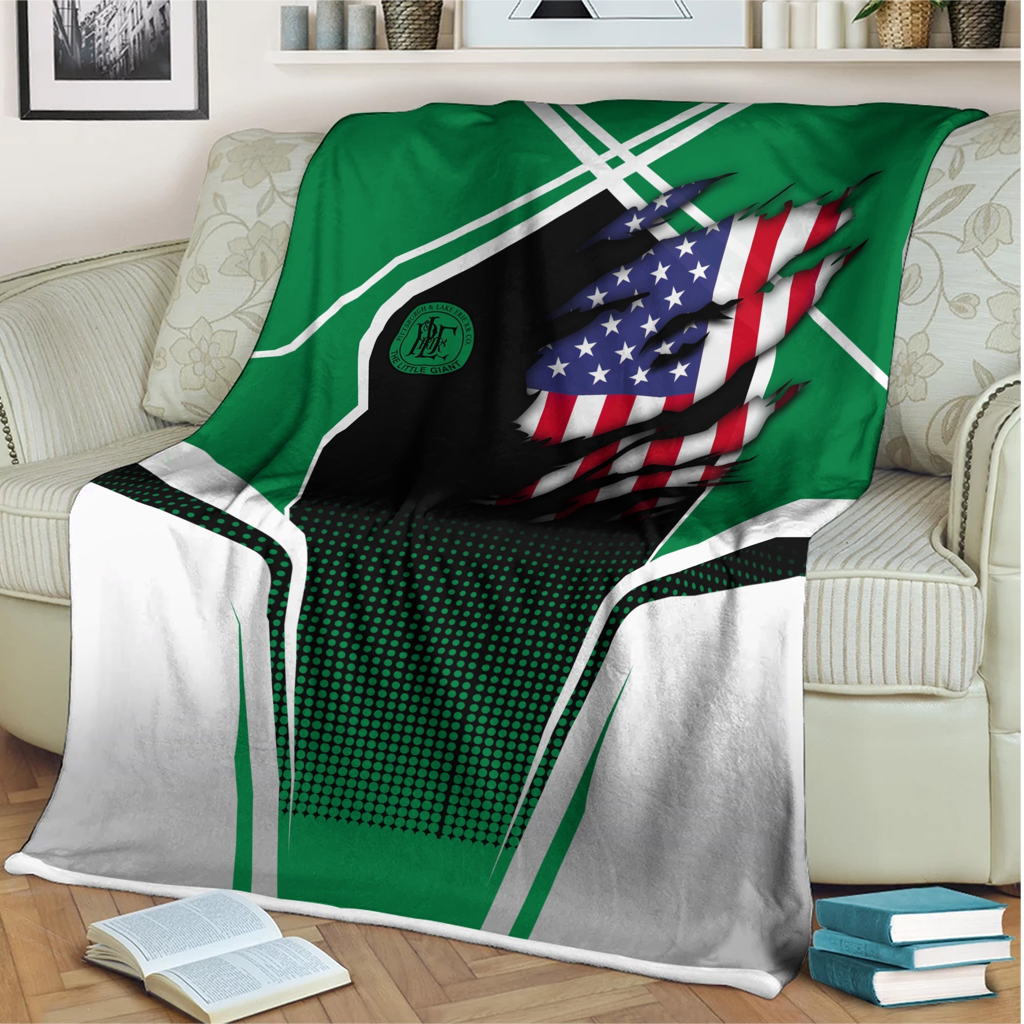 Railspirit Personalized Pittsburgh And Lake Erie Railroad Blanket American Vintage All Over Printed Blanket