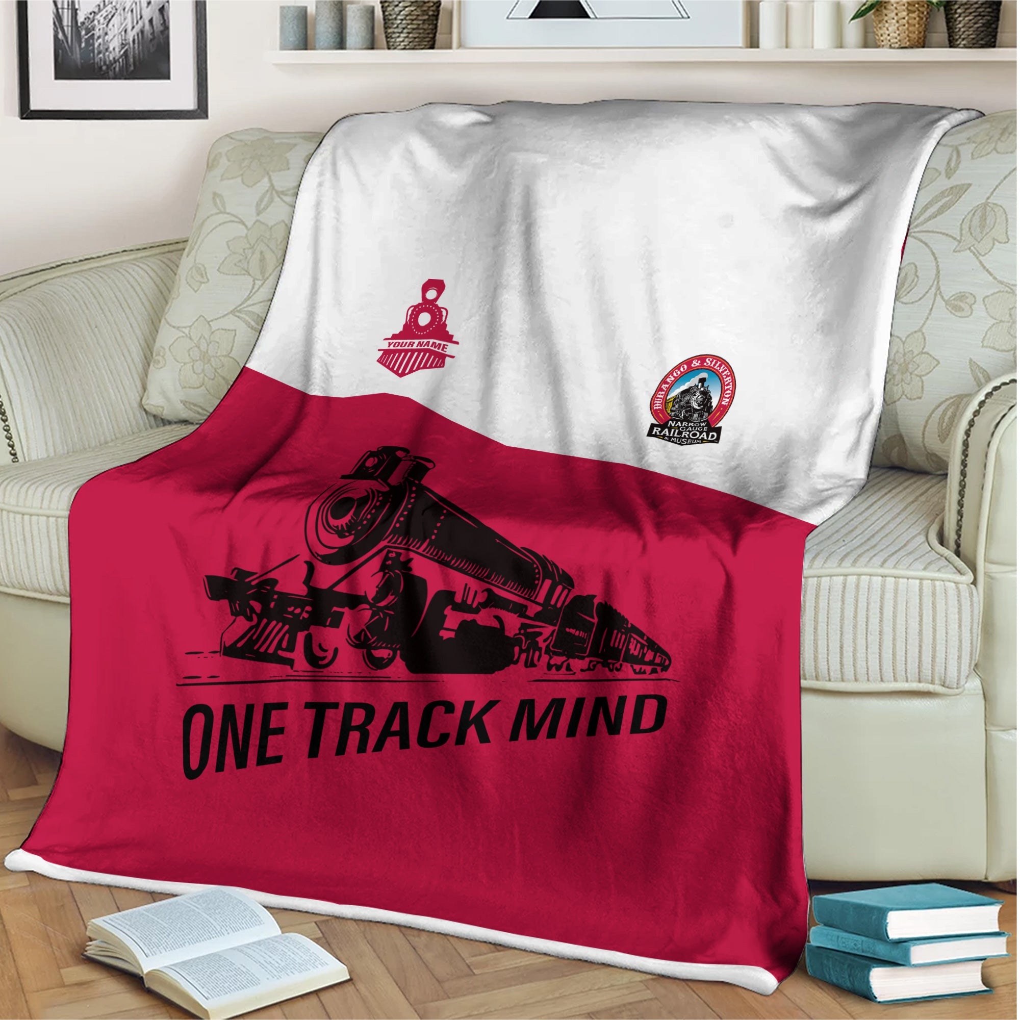 Railspirit Personalized Durango And Silverton Narrow Gauge Railroad Blanket One Track Mind Train Blanket Gift Idea For Train Lover