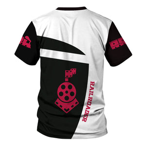 Railspirit Personalized Durango And Silverton Narrow Gauge Railroad T-Shirt All Aboard Steam Train Movie Projector Style Shirt