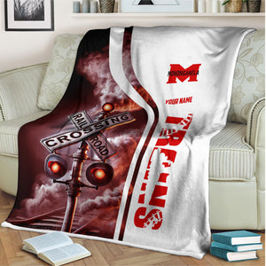 Railspirit Personalized Monongahela Railroad Blanket Railroad Crossing Sign Blanket All Over Print