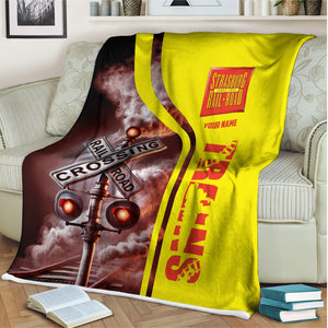 Railspirit Personalized Strasburg Railroad Blanket Railroad Crossing Sign Blanket All Over Print