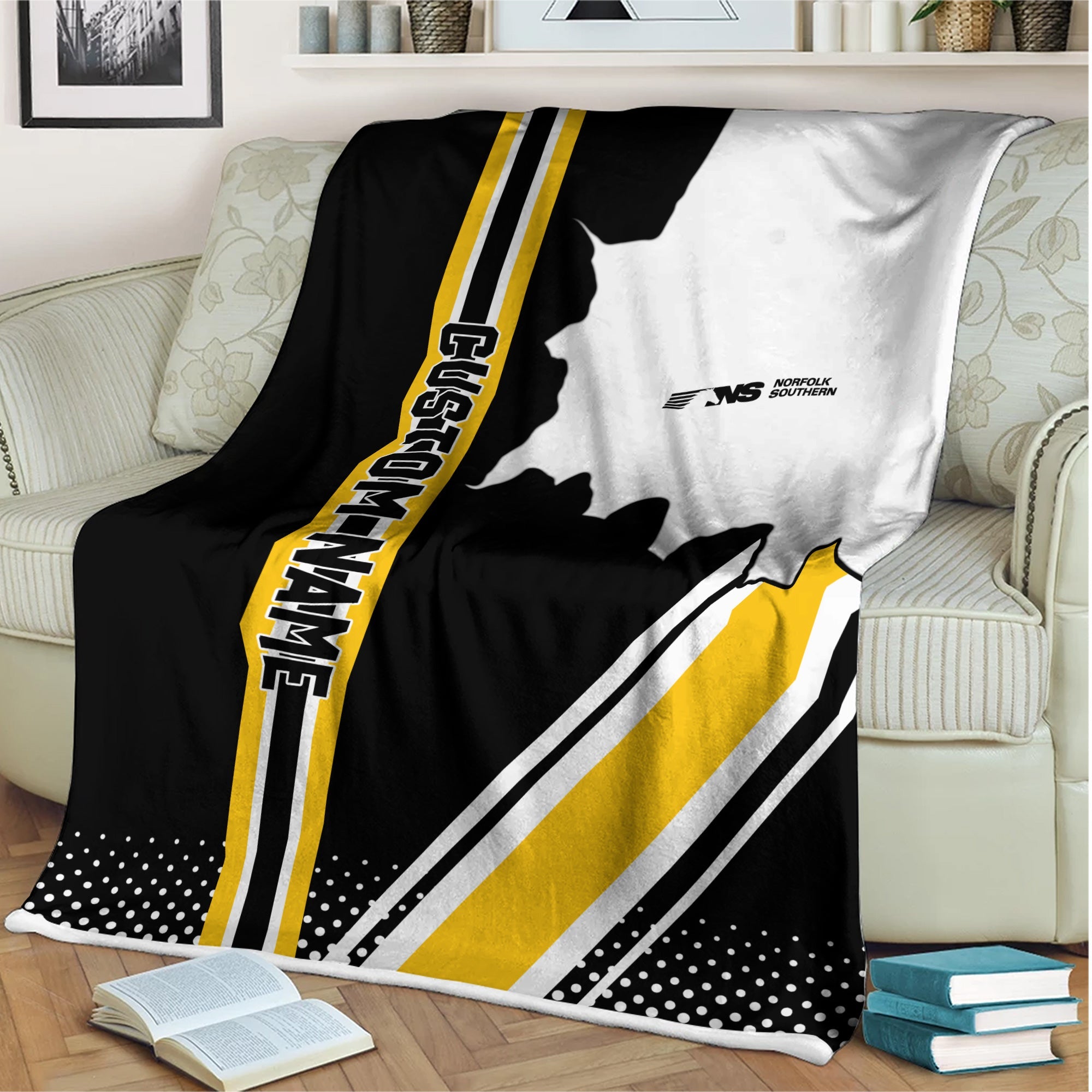 Railspirit Personalized Norfolk Southern Railway Blanket Vintage All Over Printed Blanket