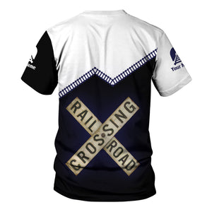 Railspirit Personalized CSX Transportation Railroad T Shirt Railroad Crossing Printed Train Track Shirt